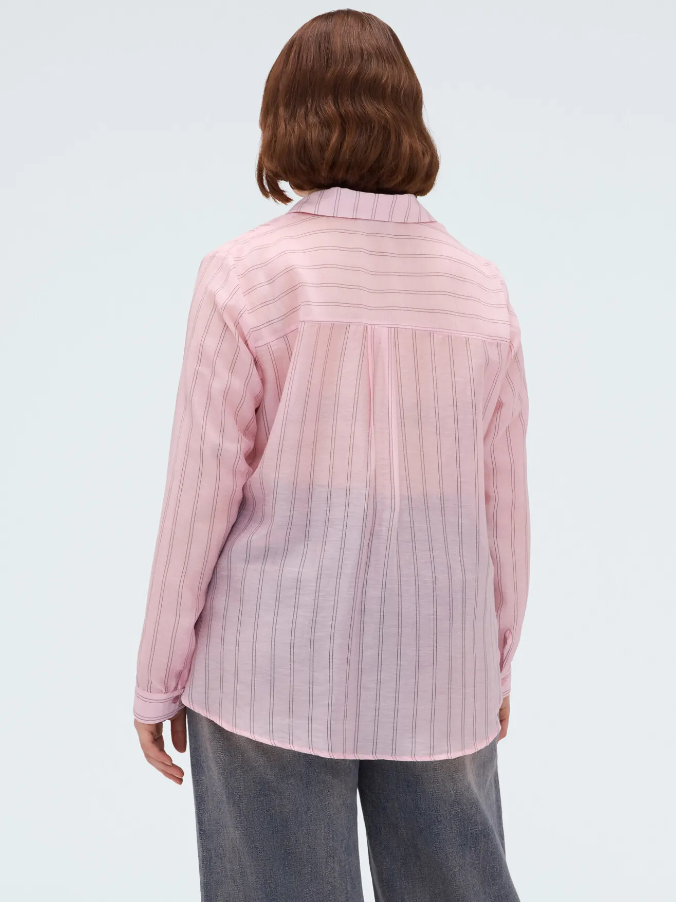Camicia a righe in misto lyocell