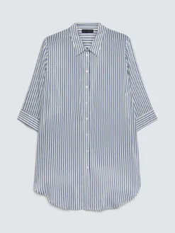 Camicia a righe in mussola di viscosa