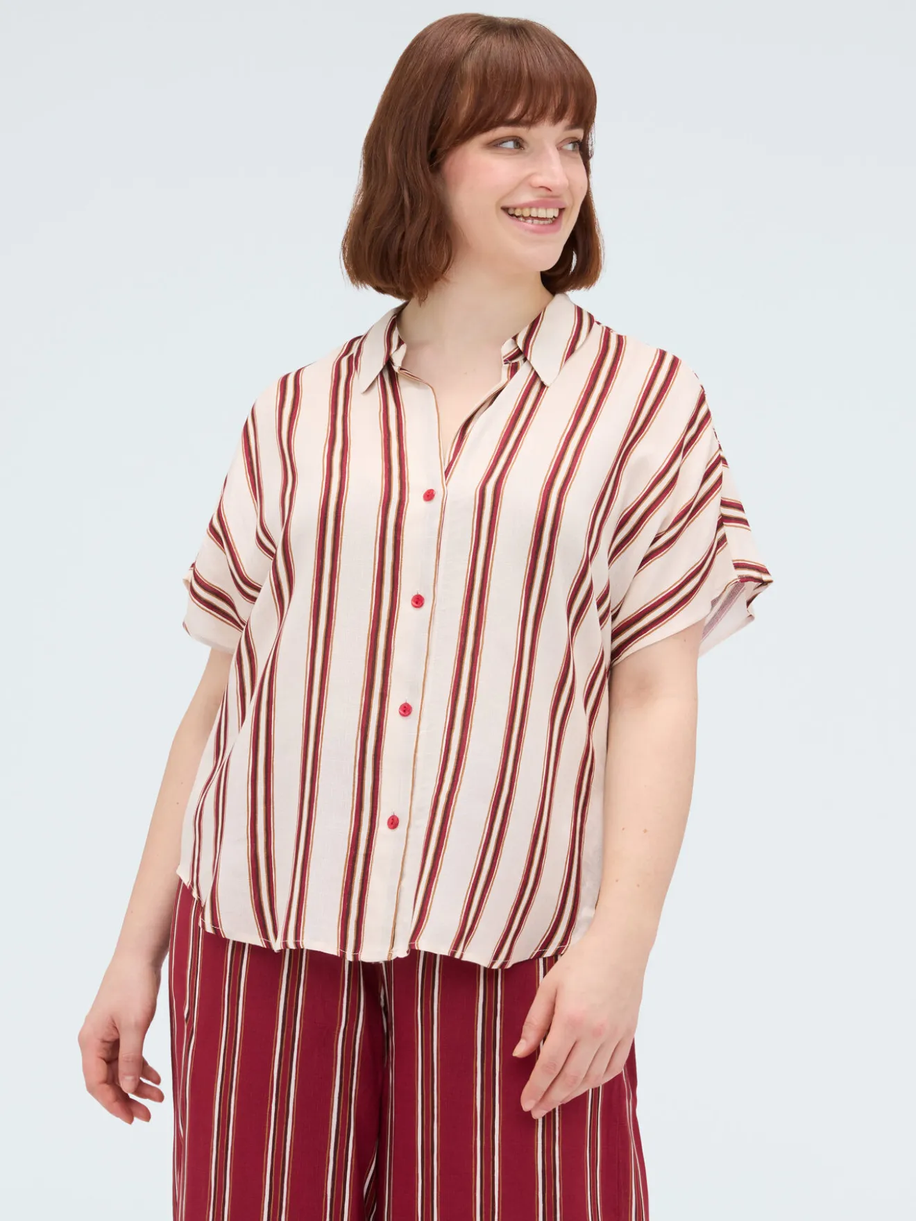 Camicia a righe in viscosa