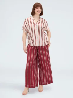 Camicia a righe in viscosa