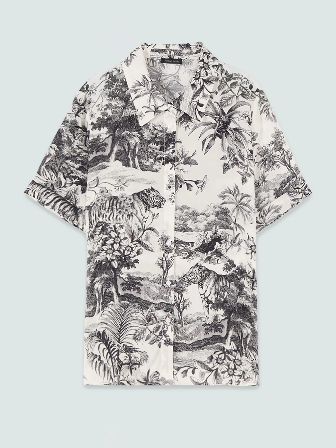 Camicia boxy con stampa esotica