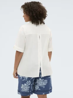 Camicia boxy in misto lino e viscosa