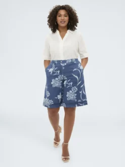 Camicia boxy in misto lino e viscosa