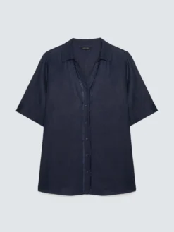 Camicia boxy in misto lino e viscosa