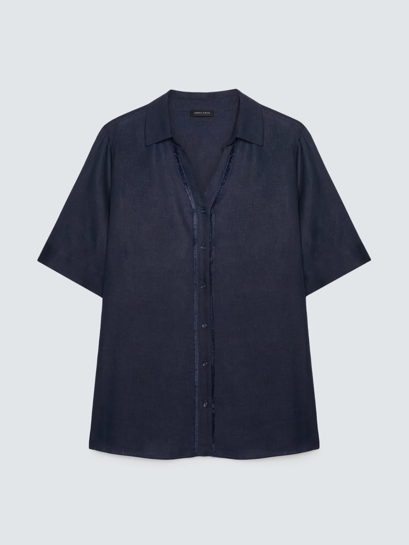 Camicia boxy in misto lino e viscosa