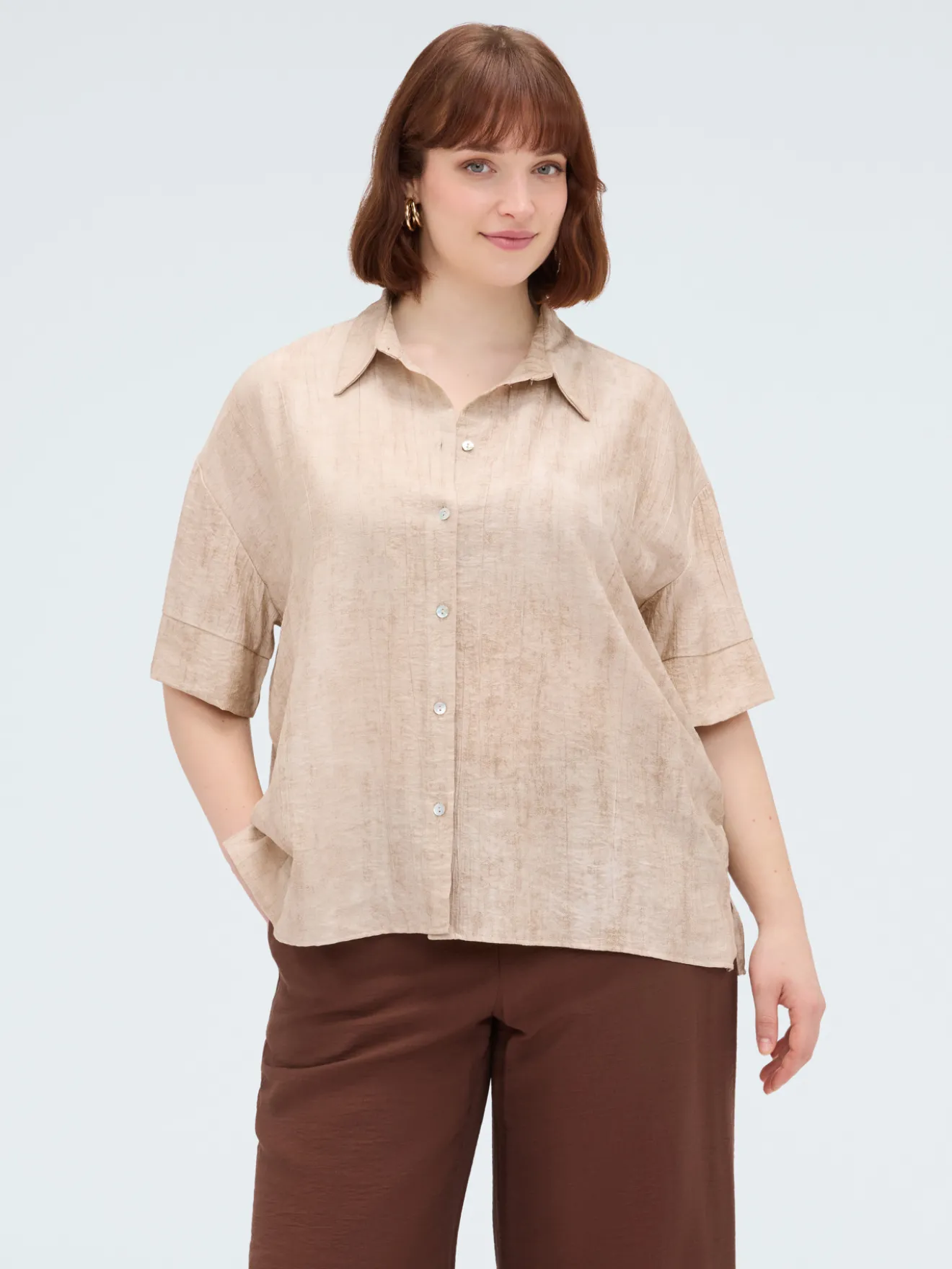 Camicia boxy in misto viscosa