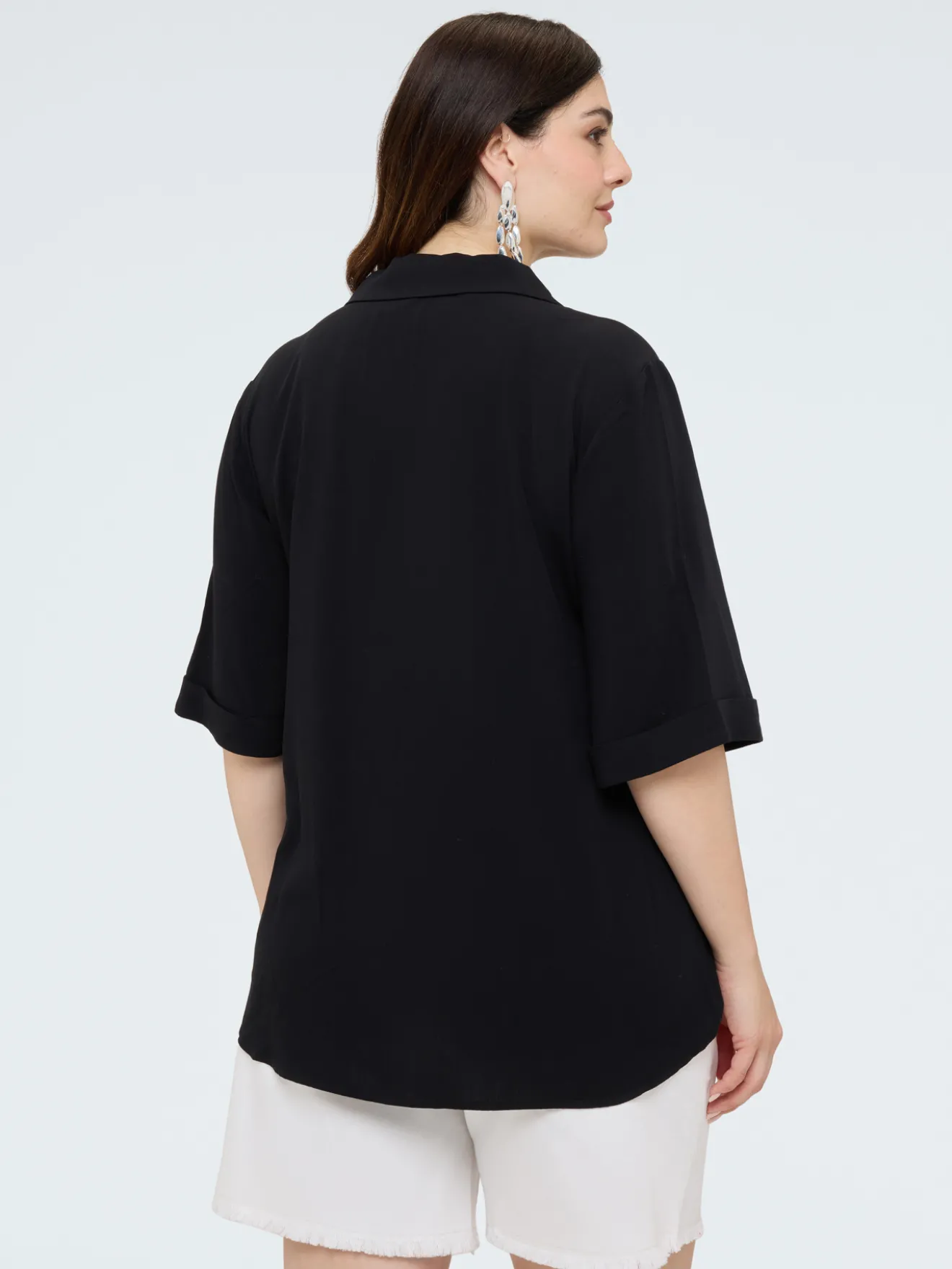 Camicia boxy in mussola di viscosa
