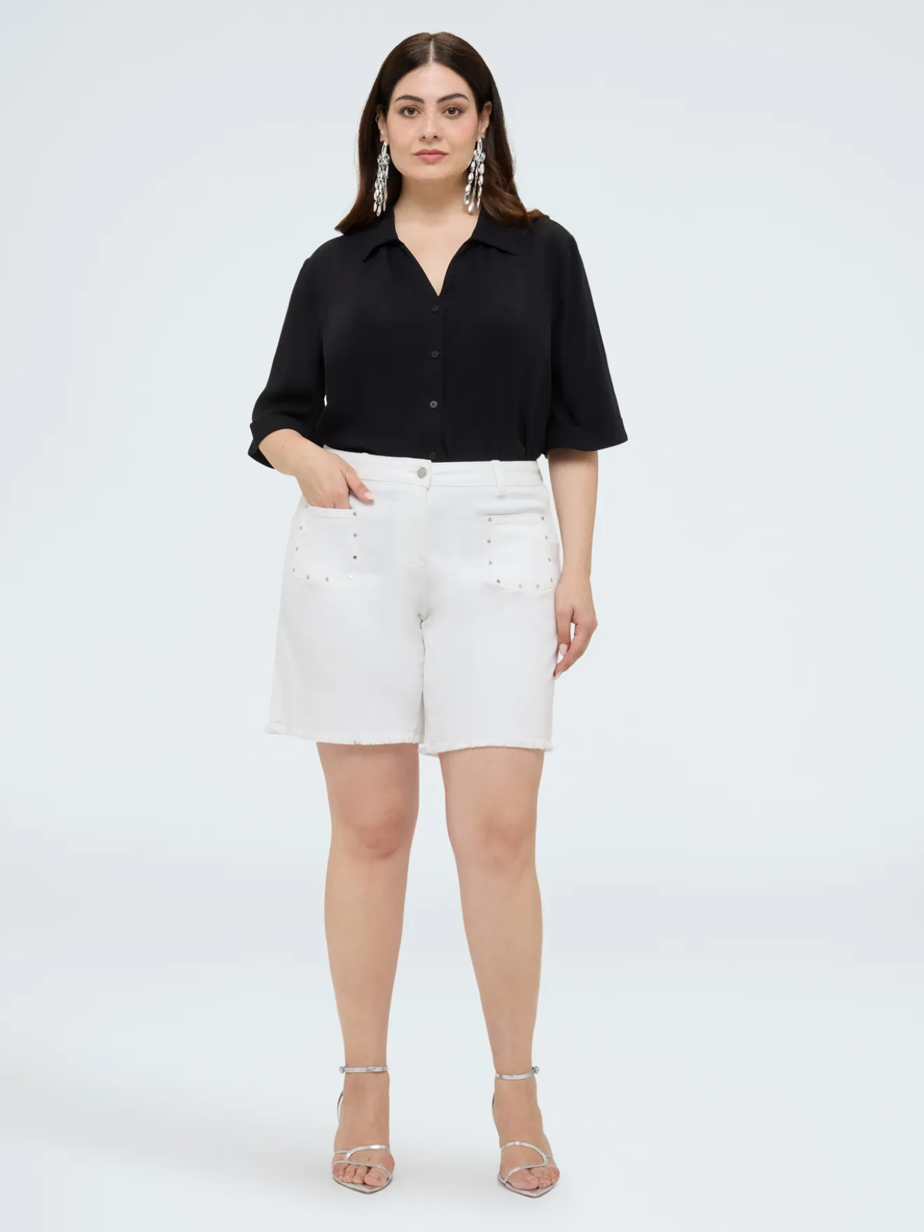 Camicia boxy in mussola di viscosa