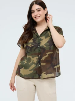 Camicia camouflage in cotone