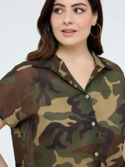 Camicia camouflage in cotone