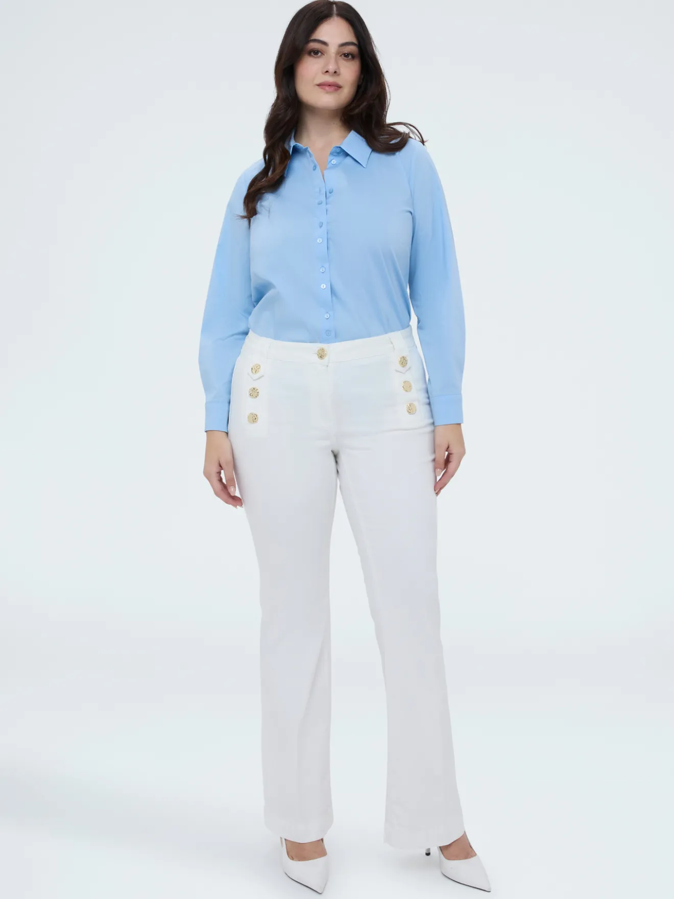 Camicia classica in popeline di cotone