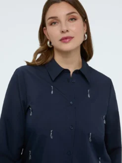 Camicia con applicazioni crystal
