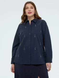 Camicia con applicazioni crystal