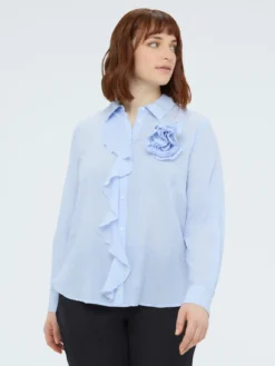 Camicia con volant e fiore