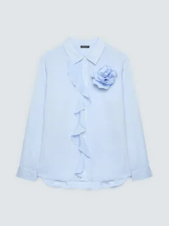 Camicia con volant e fiore