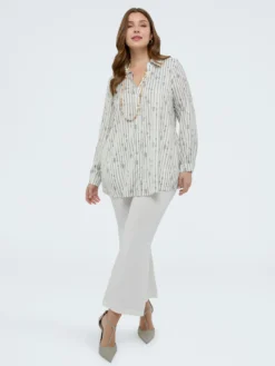 Camicia fantasia a righe con nodi