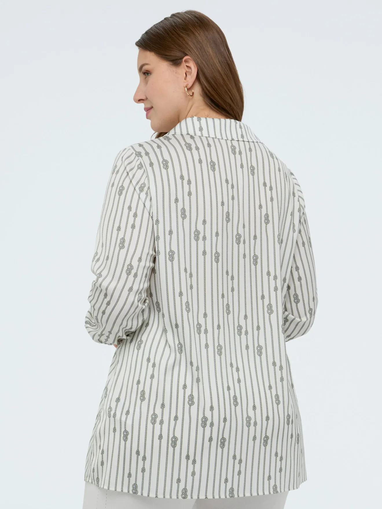 Camicia fantasia a righe con nodi