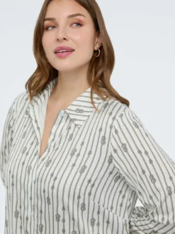 Camicia fantasia a righe con nodi