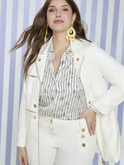 Camicia fantasia a righe con nodi