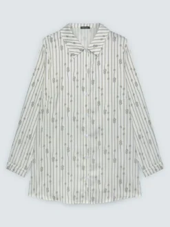 Camicia fantasia a righe con nodi
