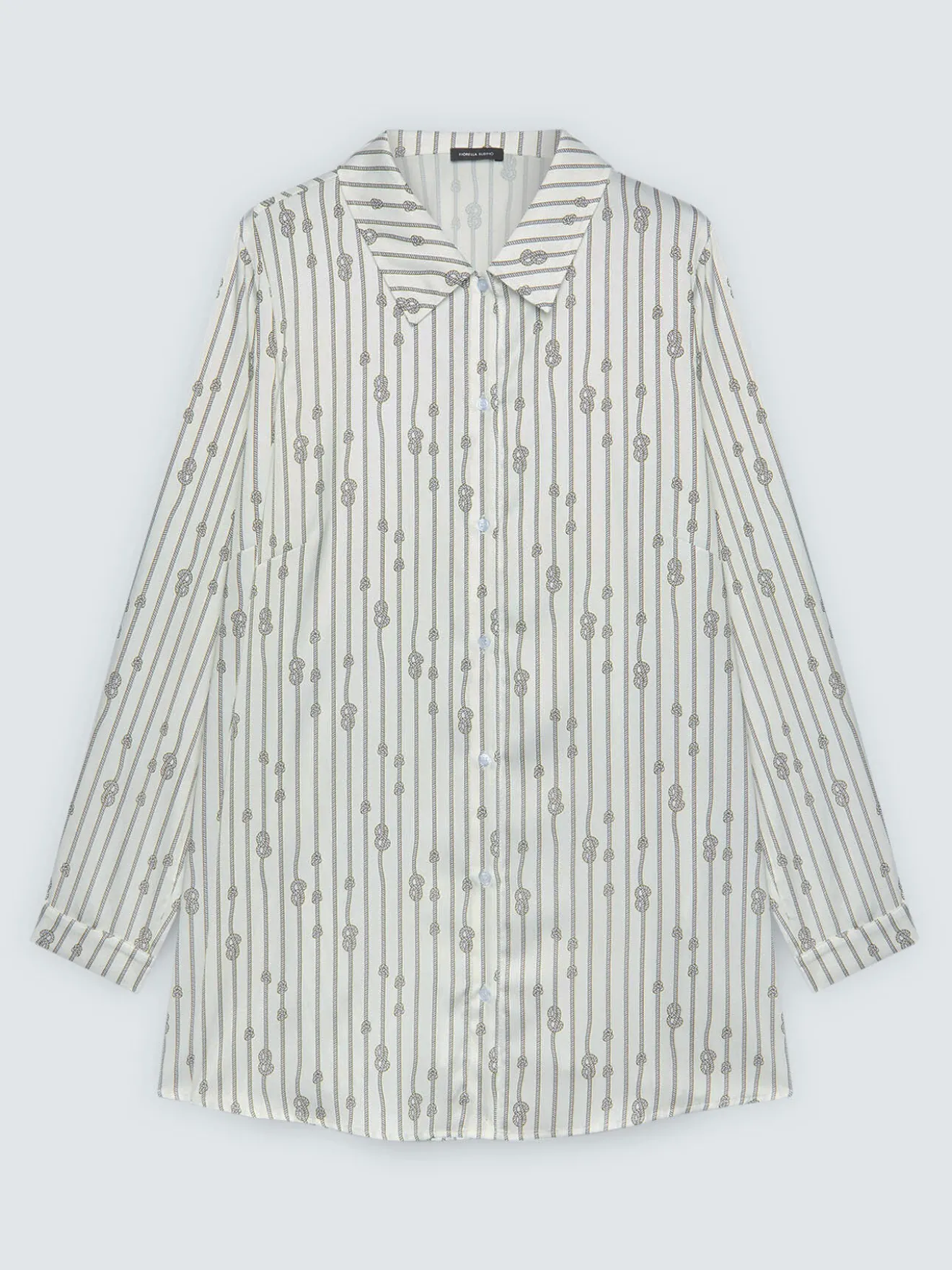 Camicia fantasia a righe con nodi