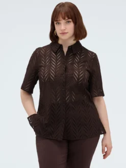 Camicia in cotone sangallo