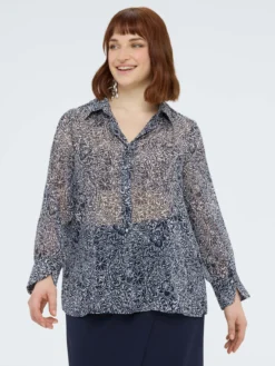 Camicia in creponne con stampa floreale