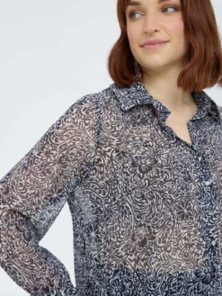 Camicia in creponne con stampa floreale