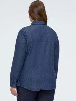 Camicia in denim con fiocco/cravatta