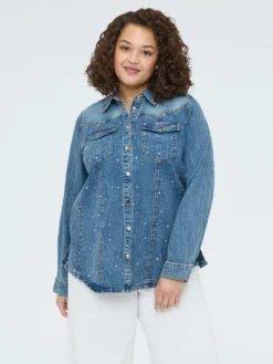 Camicia in denim con punti luce