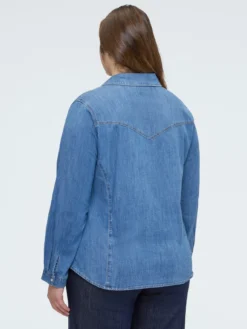 Camicia in denim con rouches