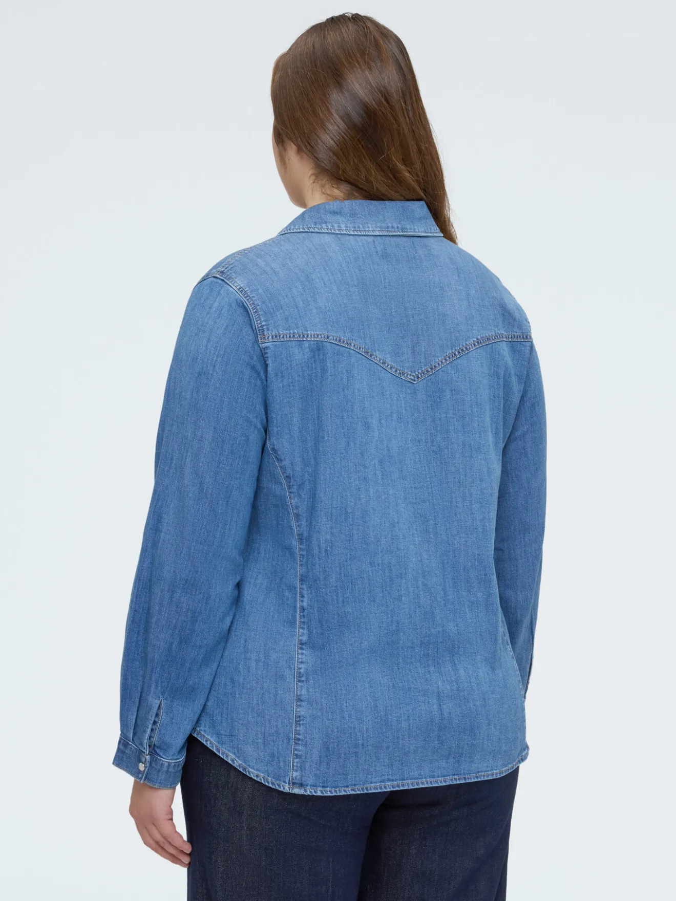 Camicia in denim con rouches