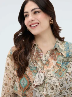 Camicia in georgette stampa paisley