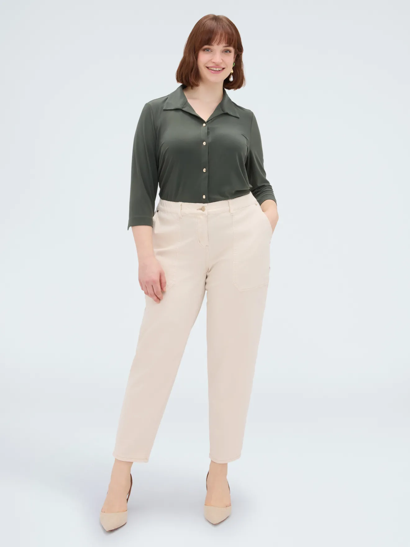 Camicia in jersey con colletto