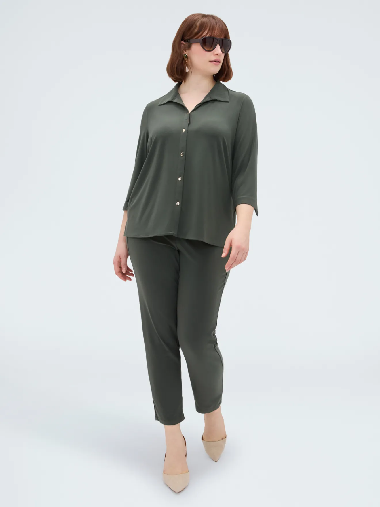 Camicia in jersey con colletto
