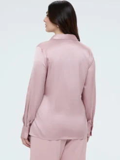 Camicia in raso con bottoni gioiello