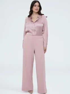 Camicia in raso con bottoni gioiello