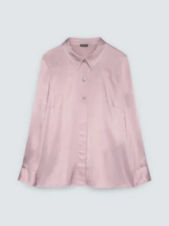 Camicia in raso con bottoni gioiello