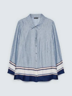 Camicia in raso con stampa geometrica