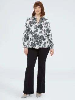 Camicia in raso stampa floreale