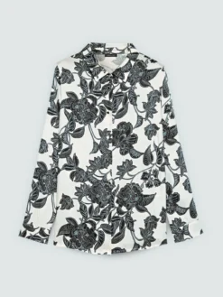 Camicia in raso stampa floreale