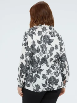 Camicia in raso stampa floreale
