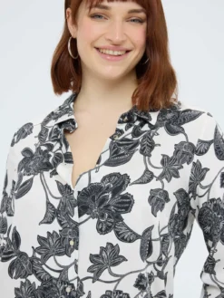 Camicia in raso stampa floreale