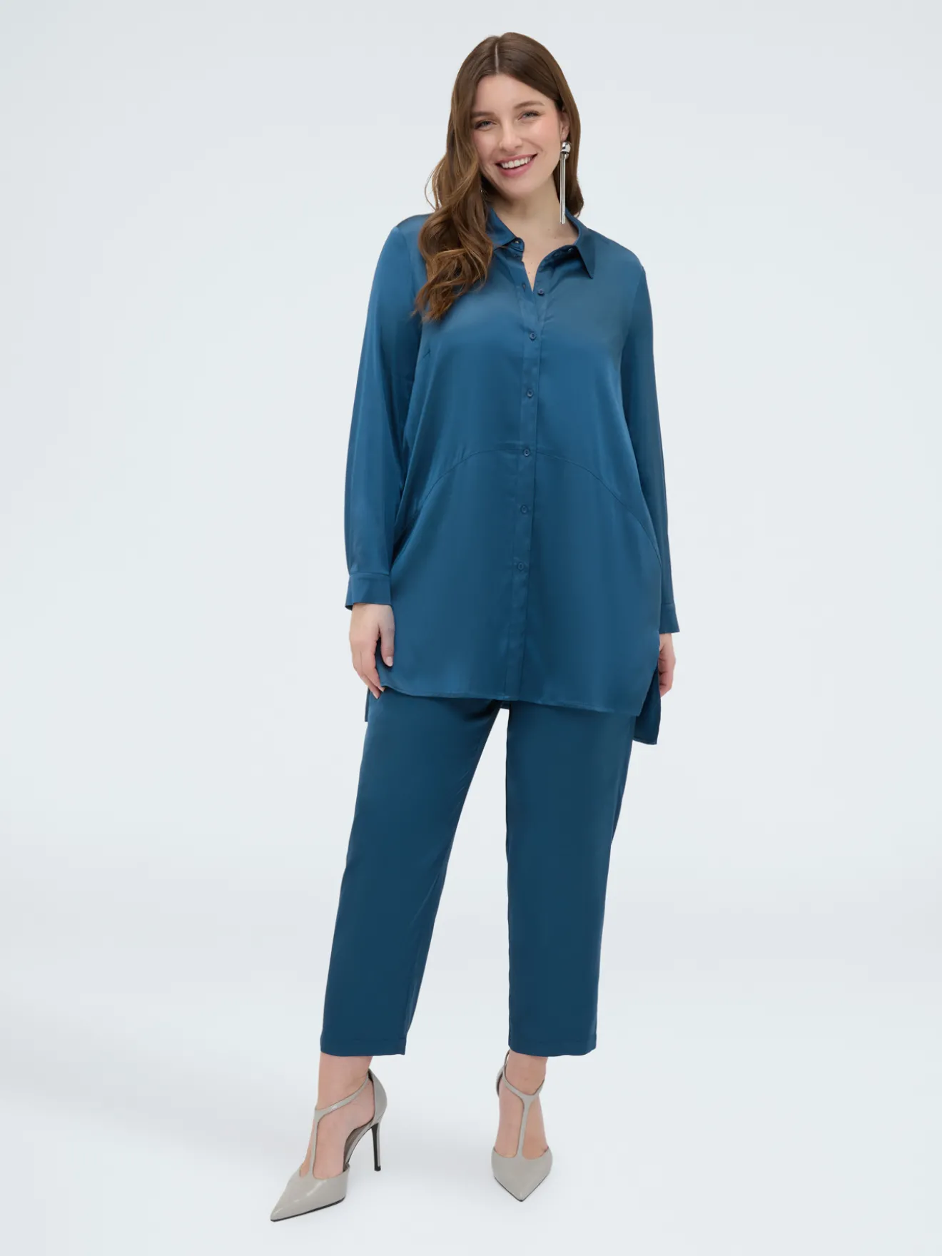 Camicia in raso stretch