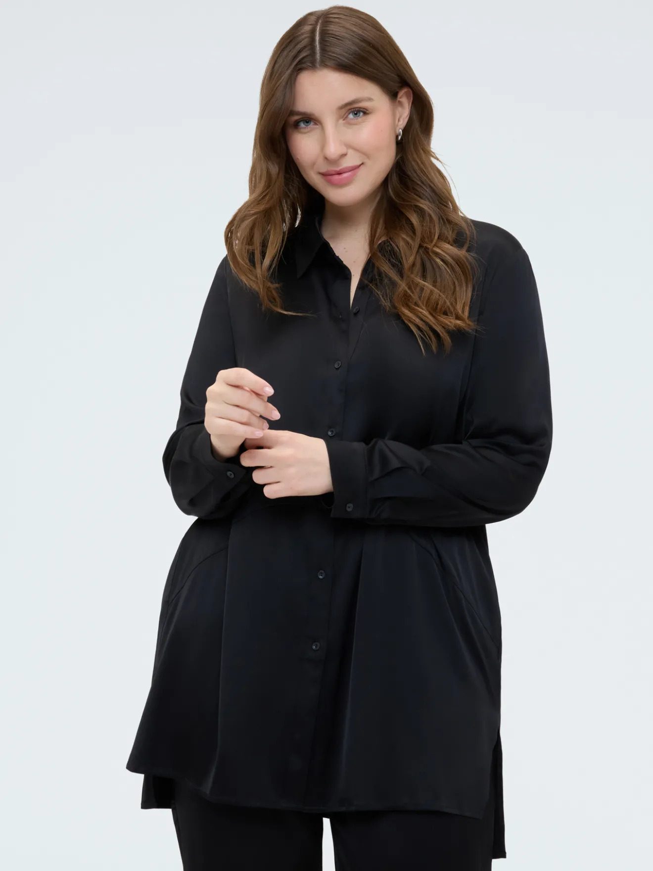 Camicia in raso stretch