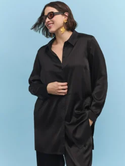 Camicia in raso stretch