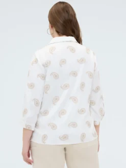 Camicia in viscosa con ricamo paisley
