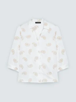 Camicia in viscosa con ricamo paisley
