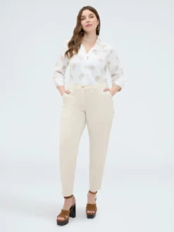 Camicia in viscosa con ricamo paisley
