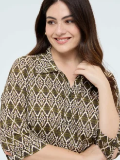 Camicia in viscosa con stampa